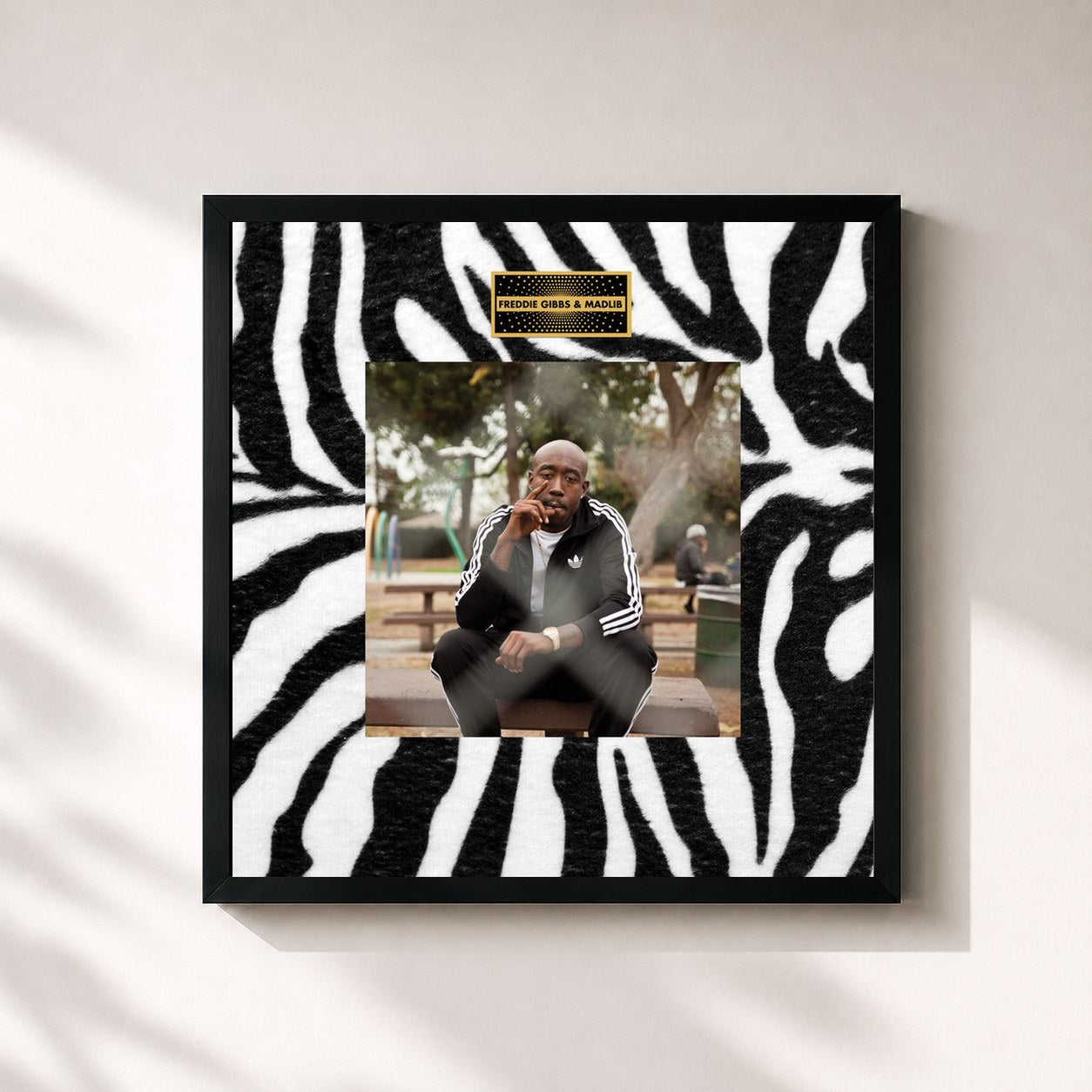 #noir Tableau carré de l'album Piñata de Freddie Gibbs, cadre noir 32x32 cm