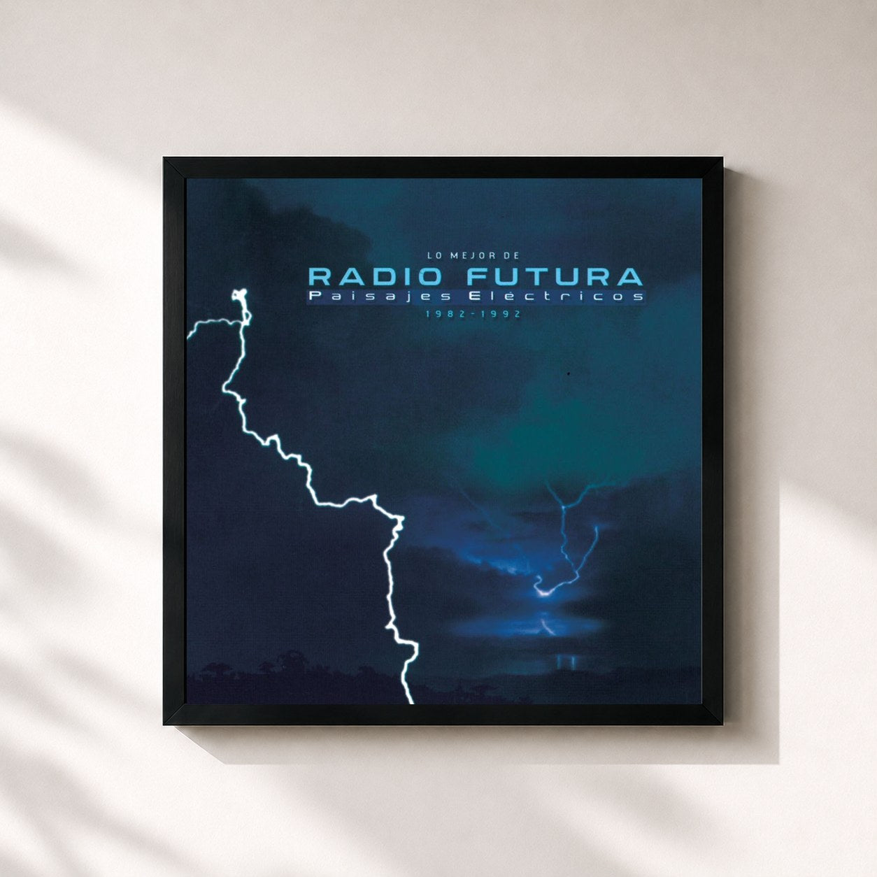 #noir Tableau carré de l'album Paisajes Electricos de Radio Futura, cadre noir 32x32 cm