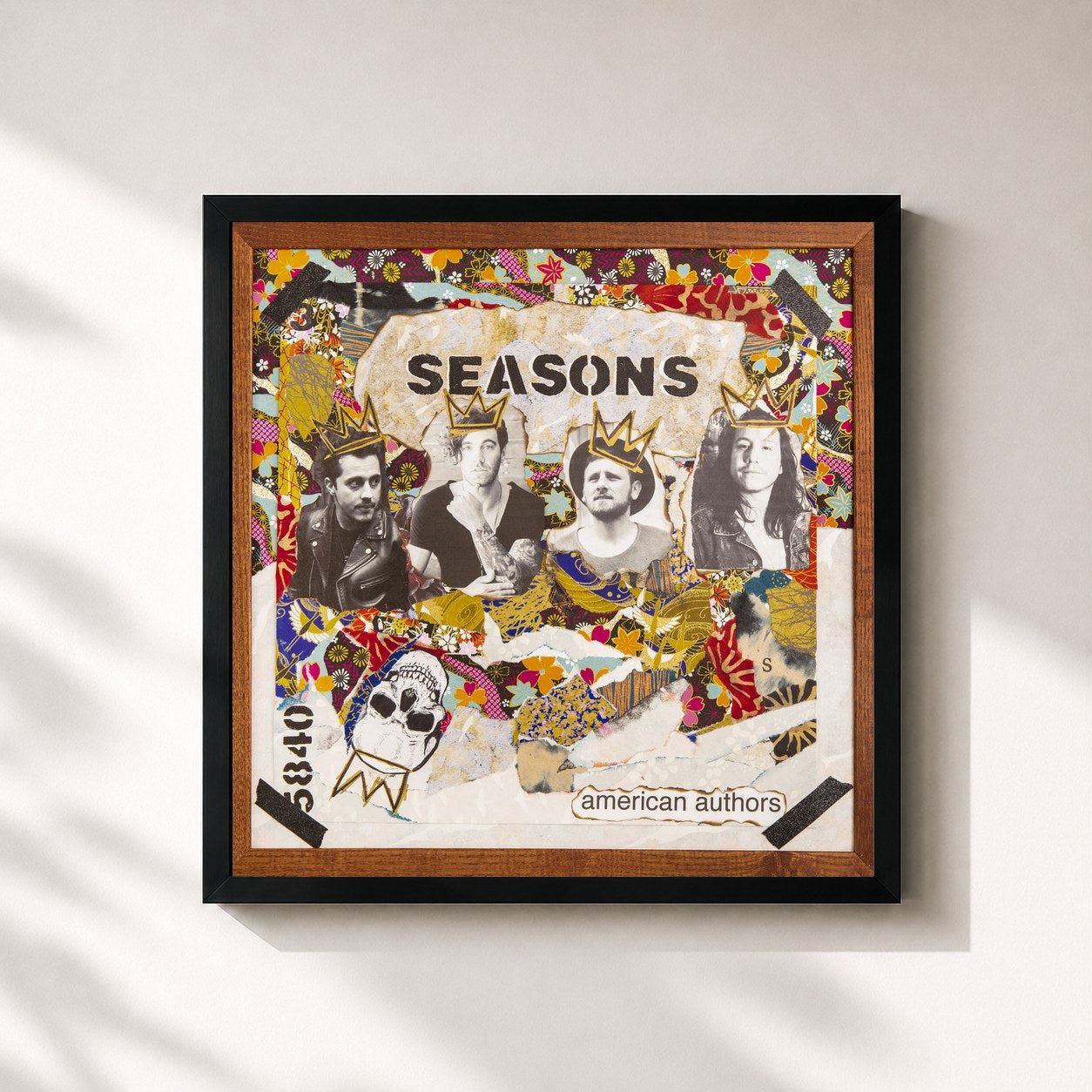 #noir Tableau carré de l'album Seasons de American Authors, cadre noir 32x32 cm