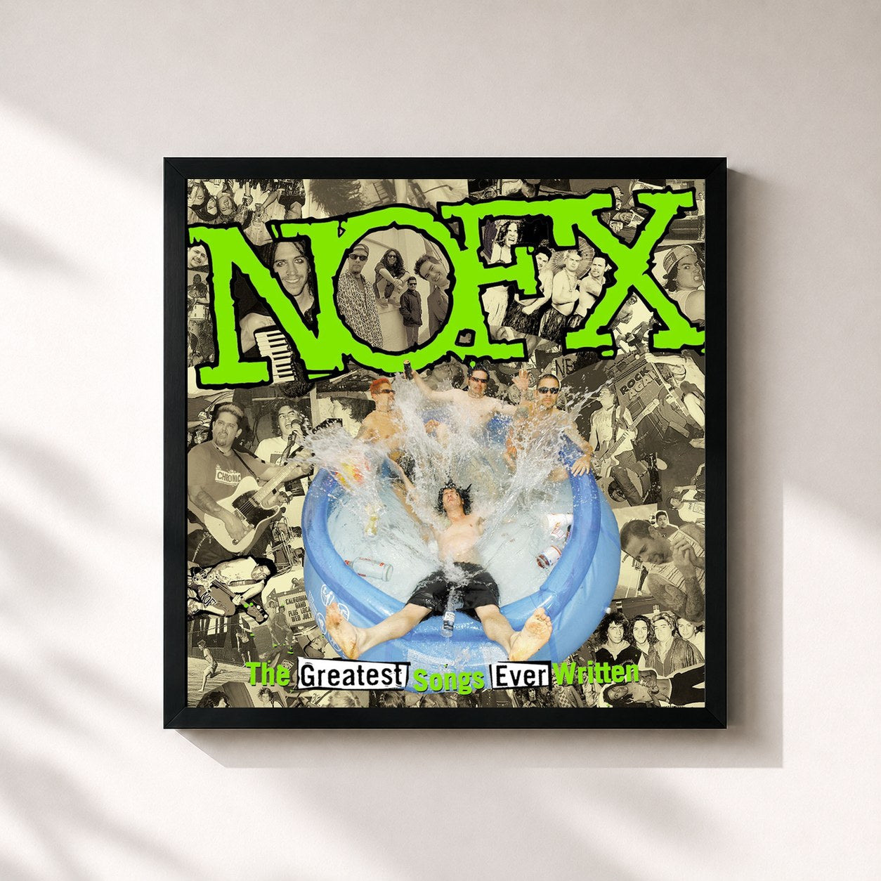 #noir Tableau carré de l'album The Greatest Songs Ever Written (By Us) de NOFX, cadre noir 32x32 cm