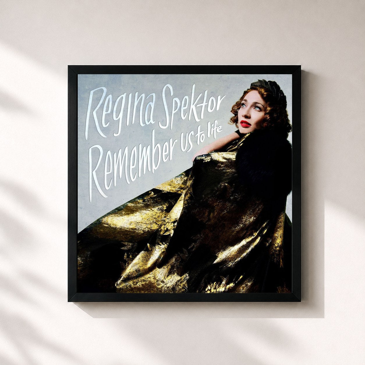 #noir Tableau carré de l'album Remember Us to Life de Regina Spektor, cadre noir 32x32 cm