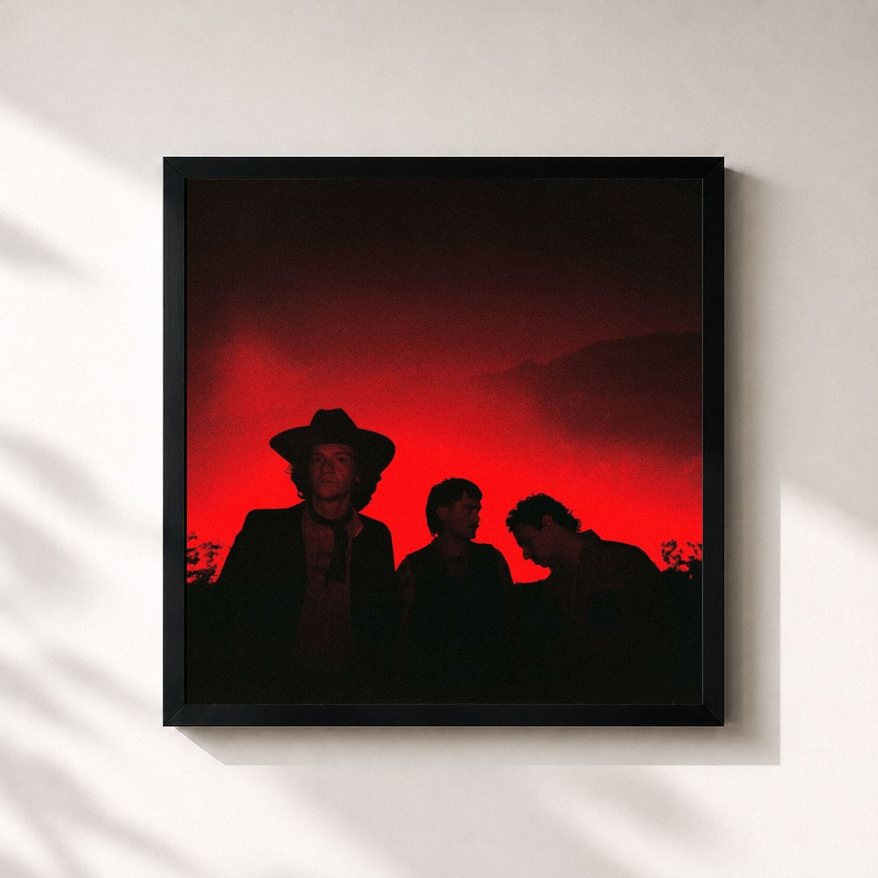 #noir Tableau carré de l'album Melt de Beach Weather, cadre noir 32x32 cm
