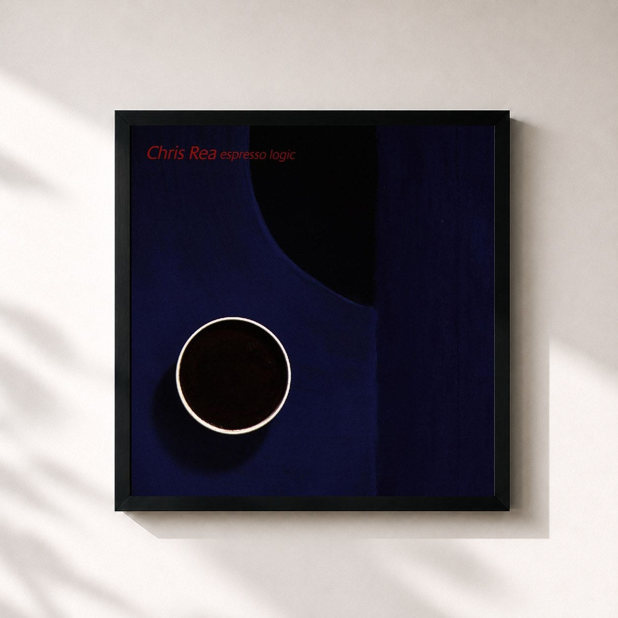 #noir Tableau carré de l'album Espresso Logic de Chris Rea, cadre noir 32x32 cm