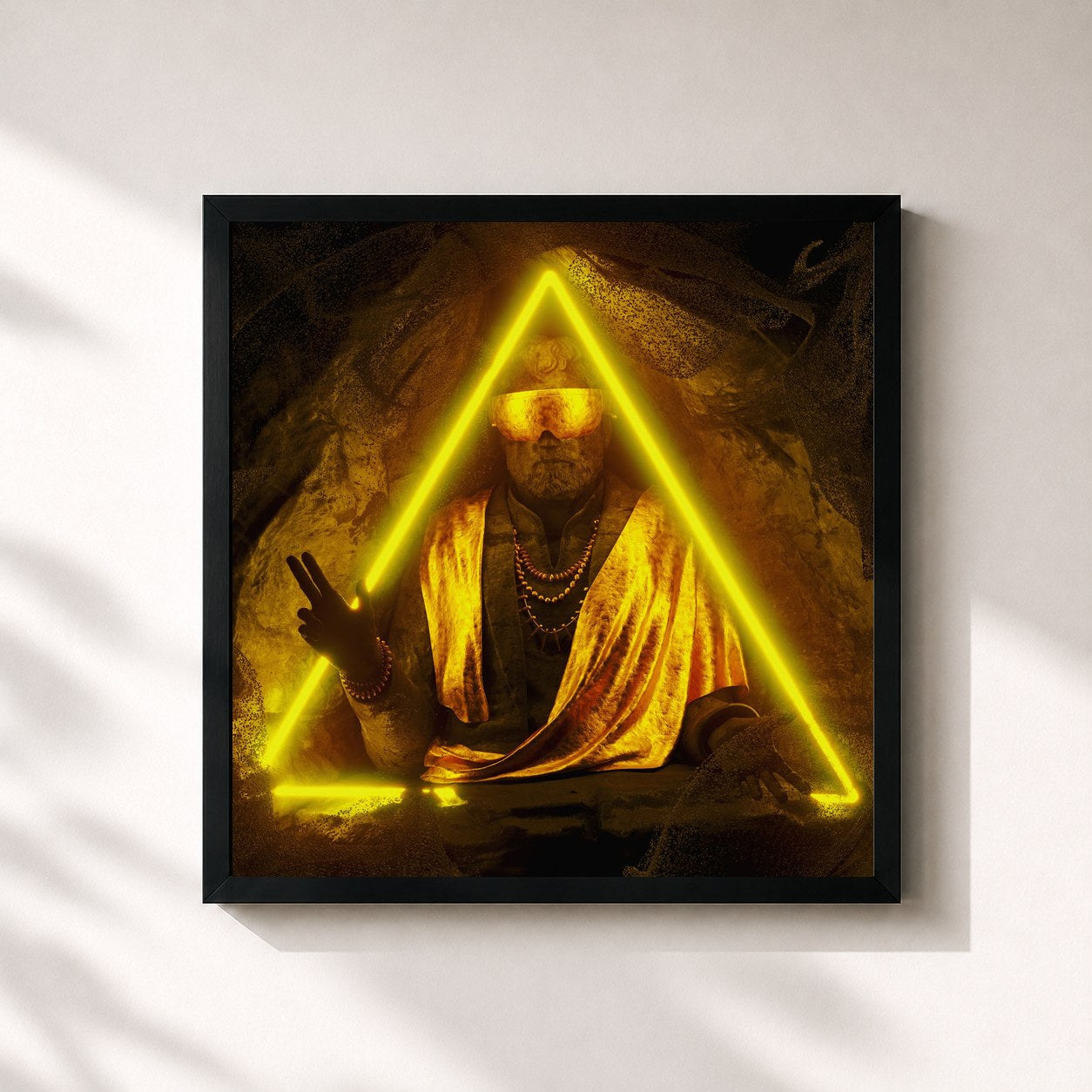 #noir Tableau carré de l'album Bir Tawil de Dargen D'Amico, cadre noir 32x32 cm