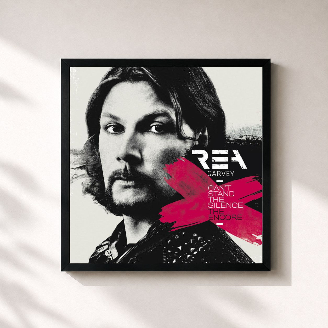 #noir Tableau carré de l'album Can’t Stand The Silence – The Encore de Rea Garvey, cadre noir 32x32 cm