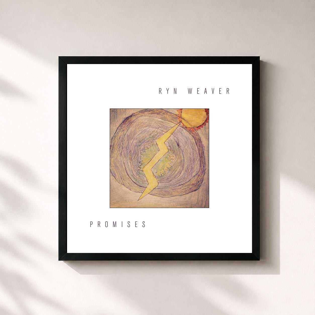 #noir Tableau carré de l'album Promises de Ryn Weaver, cadre noir 32x32 cm