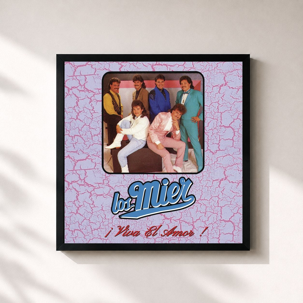 #noir Tableau carré de l'album Viva el Amor! de Los Mier, cadre noir 32x32 cm