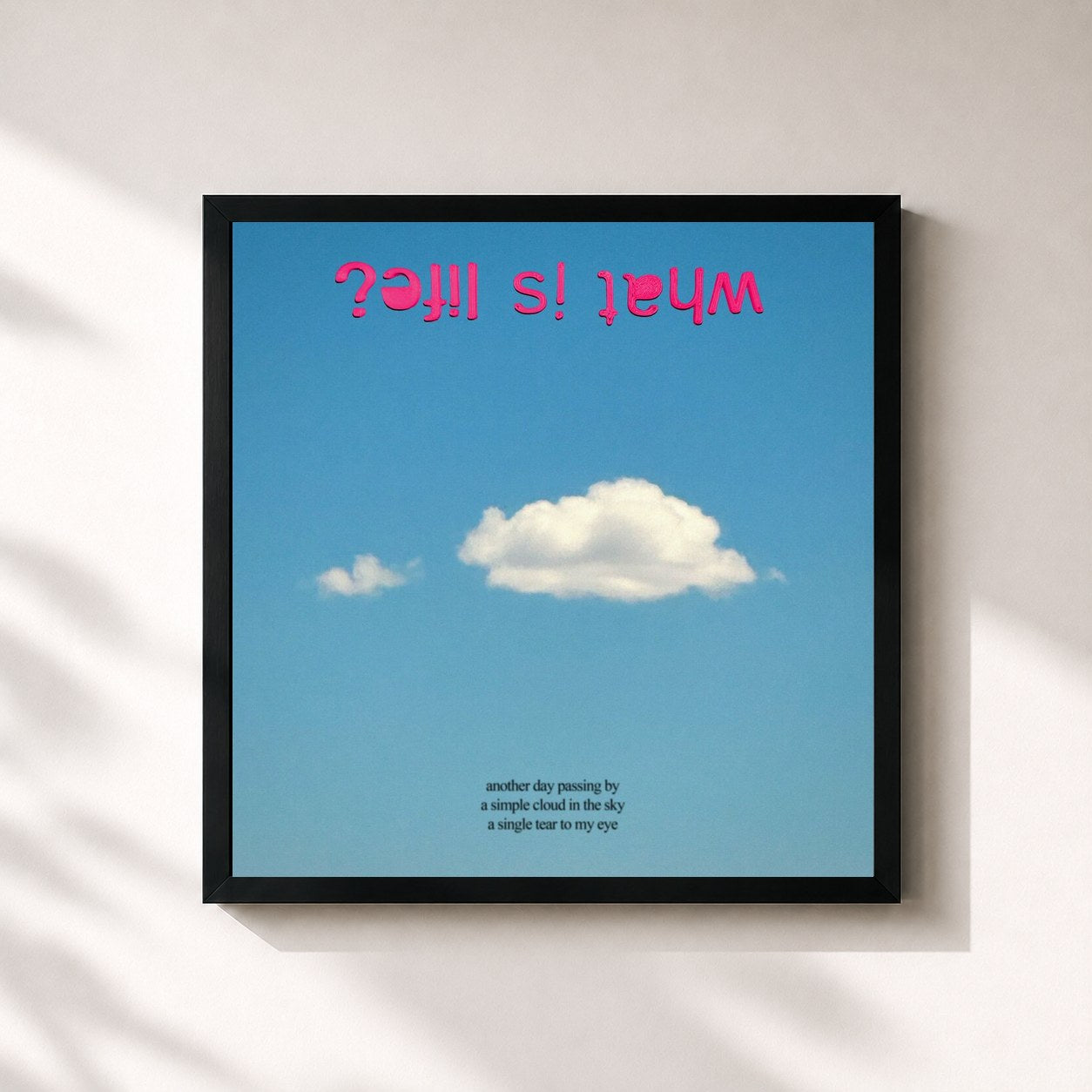 #noir Tableau carré de l'album what is life? de San Holo, cadre noir 32x32 cm