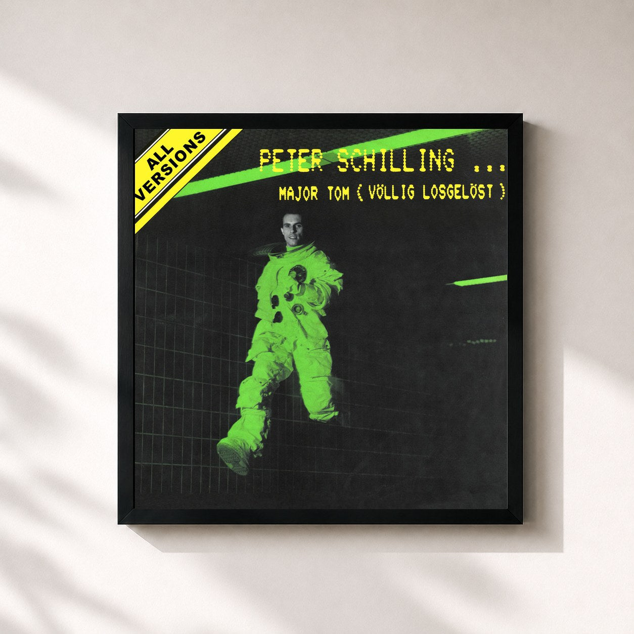 #noir Tableau carré de l'album Major Tom (Völlig losgelöst) (All Versions) de Peter Schilling, cadre noir 32x32 cm