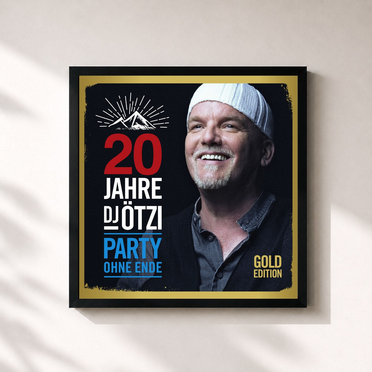 #noir Tableau carré de l'album 20 Jahre DJ Ötzi - Party ohne Ende (Gold Edition) de DJ Ötzi, cadre noir 32x32 cm