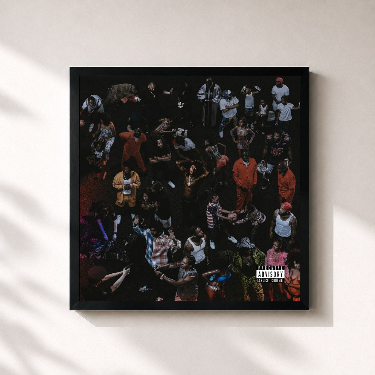#noir Tableau carré de l'album The Forever Story (Extended Version) de JID, cadre noir 32x32 cm
