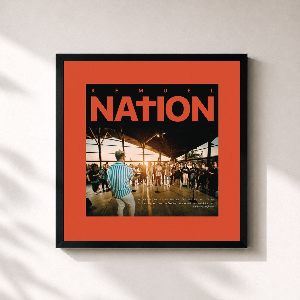 #noir Tableau carré de l'album Kemuel Nation de Kemuel, cadre noir 32x32 cm