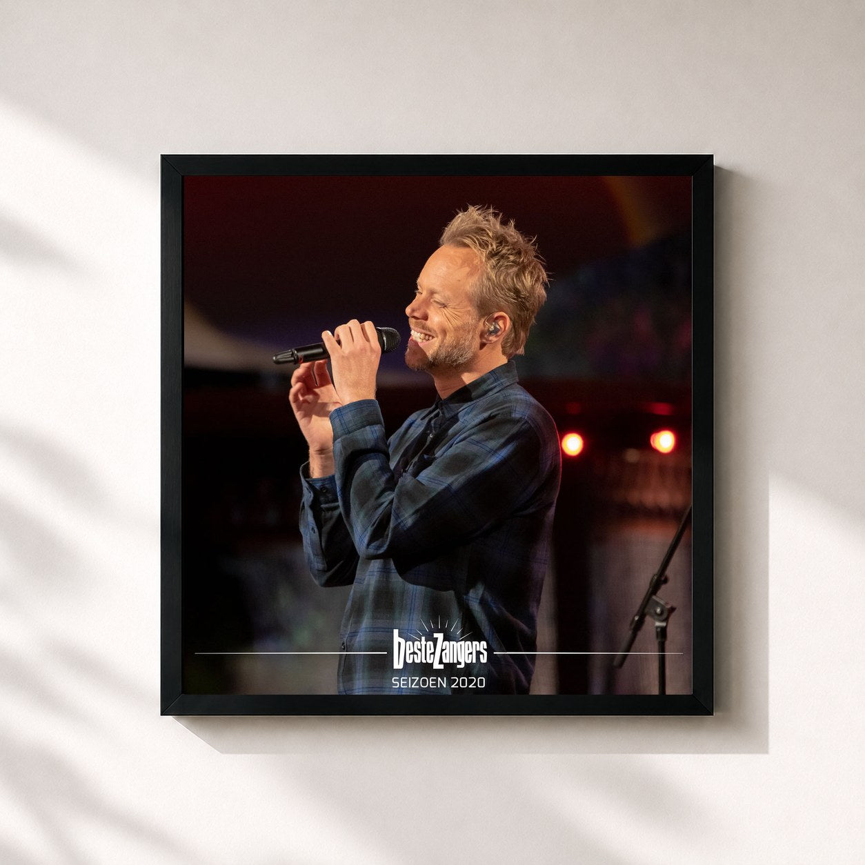#noir Tableau carré de l'album Beste Zangers 2020 (Diggy Dex) de Diggy Dex, cadre noir 32x32 cm