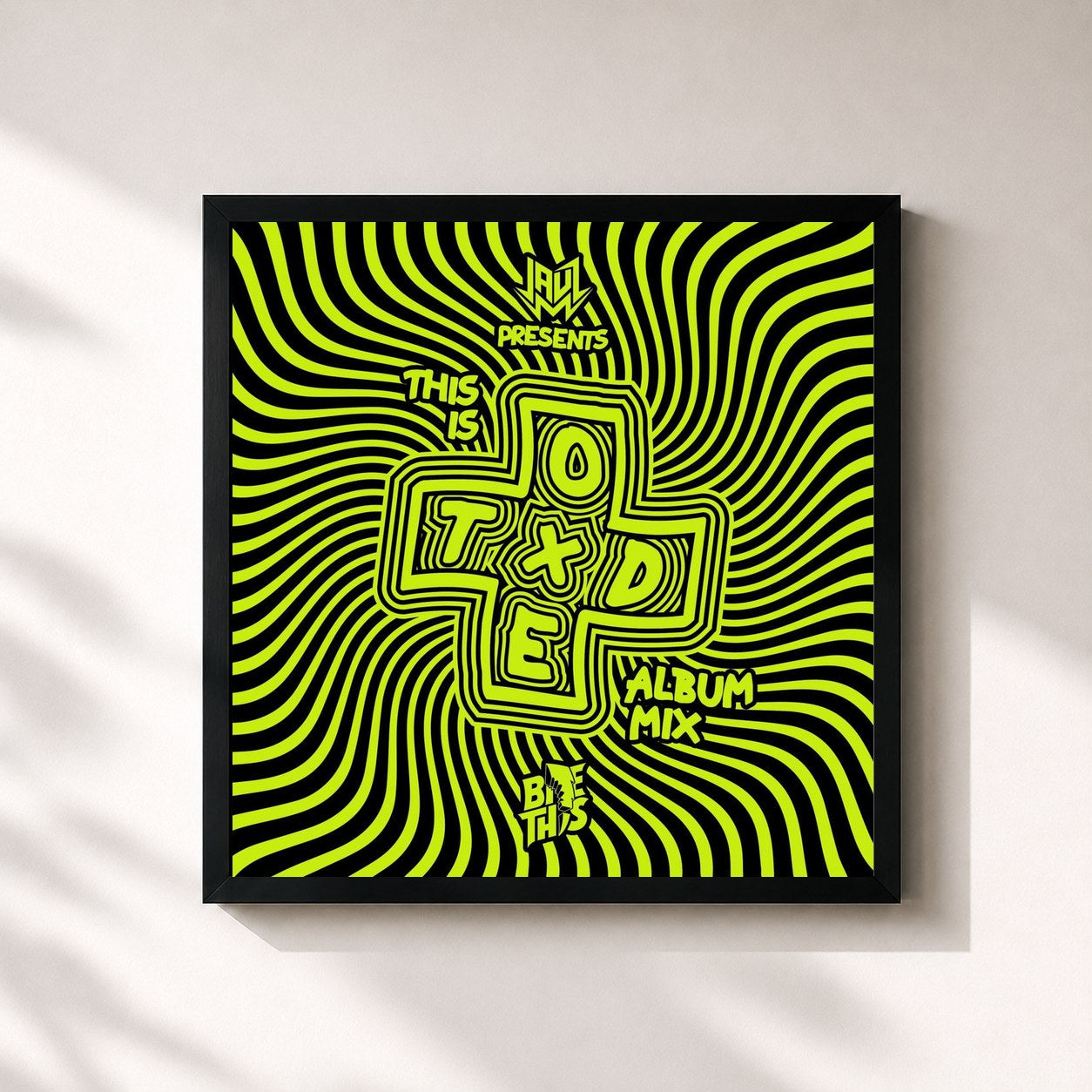 #noir Tableau carré de l'album Jauz Presents: This Is off the Deep End (Dj Mix) de Jauz, cadre noir 32x32 cm