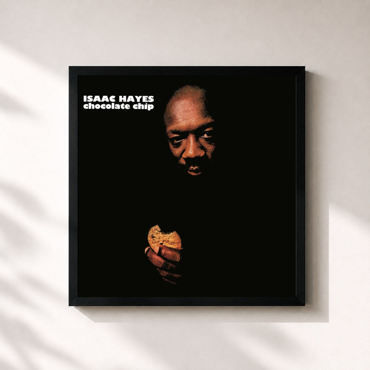 #noir Tableau carré de l'album Chocolate Chip de Isaac Hayes, cadre noir 32x32 cm