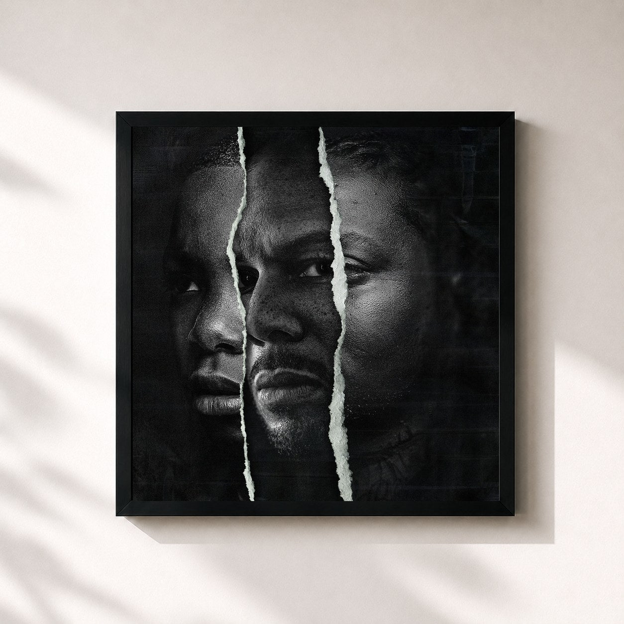 #noir Tableau carré de l'album Nobody's Smiling (Deluxe) de Common, cadre noir 32x32 cm