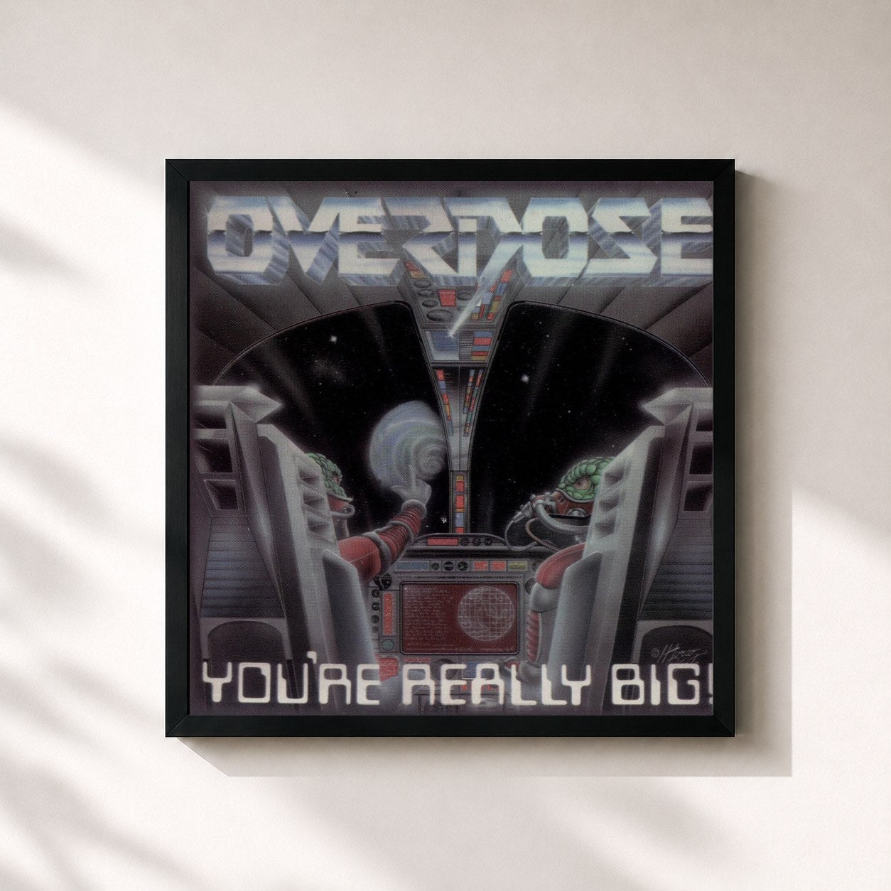 #noir Tableau carré de l'album You're Really Big! de Overdose, cadre noir 32x32 cm