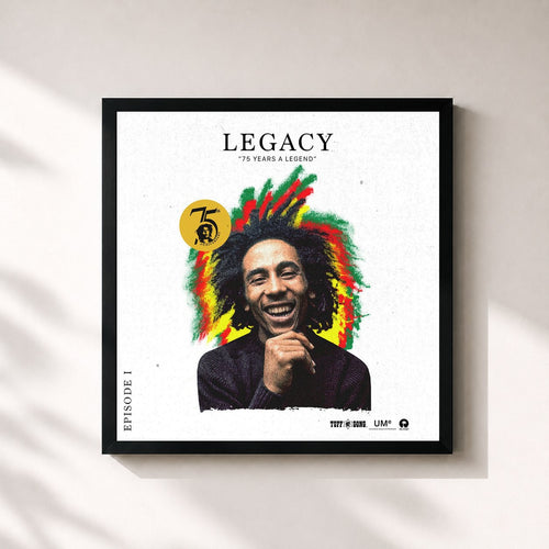 Bob Marley & The Wailers · Bob Marley Legacy: 75 Years A Legend — Affiche encadrée