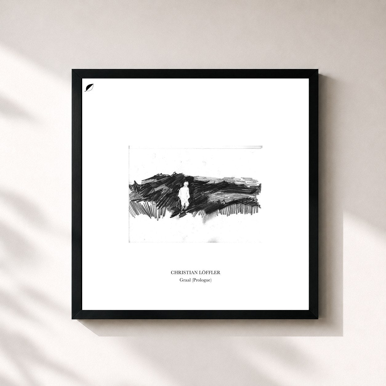 #noir Tableau carré de l'album Graal (Prologue) de Christian Löffler, cadre noir 32x32 cm
