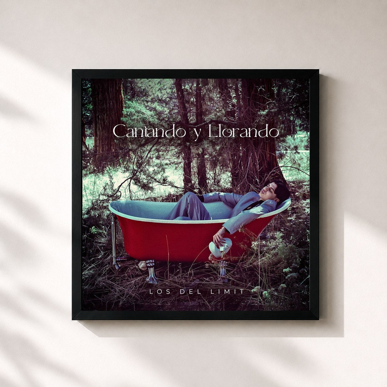 #noir Tableau carré de l'album Cantando y Llorando de Los Del Limit, cadre noir 32x32 cm