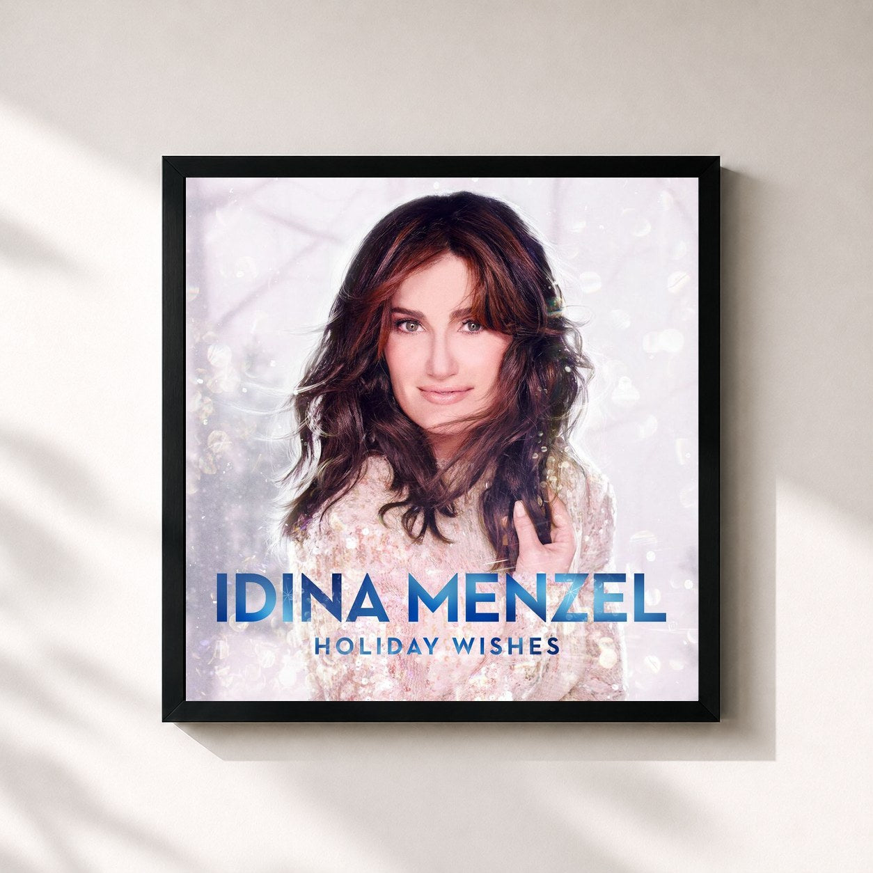 #noir Tableau carré de l'album Holiday Wishes de Idina Menzel, cadre noir 32x32 cm