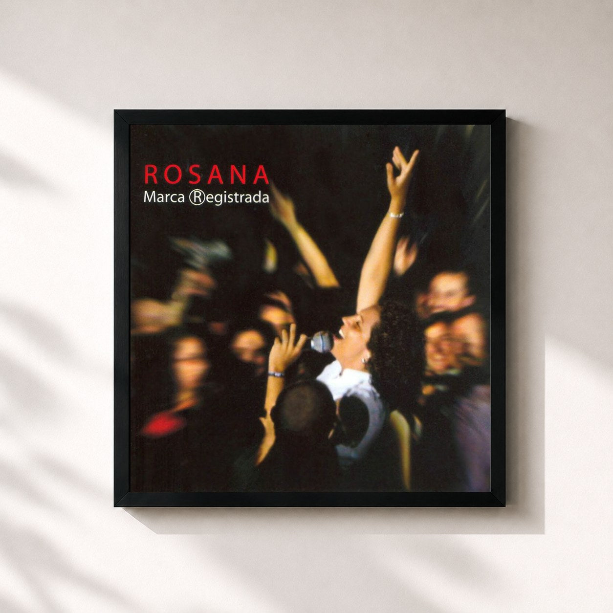 #noir Tableau carré de l'album Marca Registrada de Rosana, cadre noir 32x32 cm