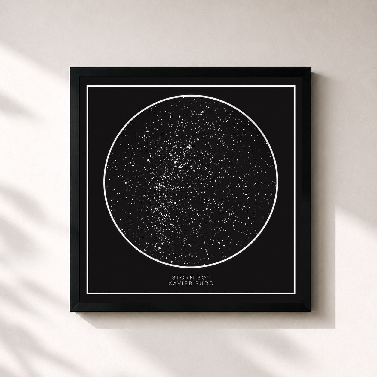 #noir Tableau carré de l'album Storm Boy de Xavier Rudd, cadre noir 32x32 cm