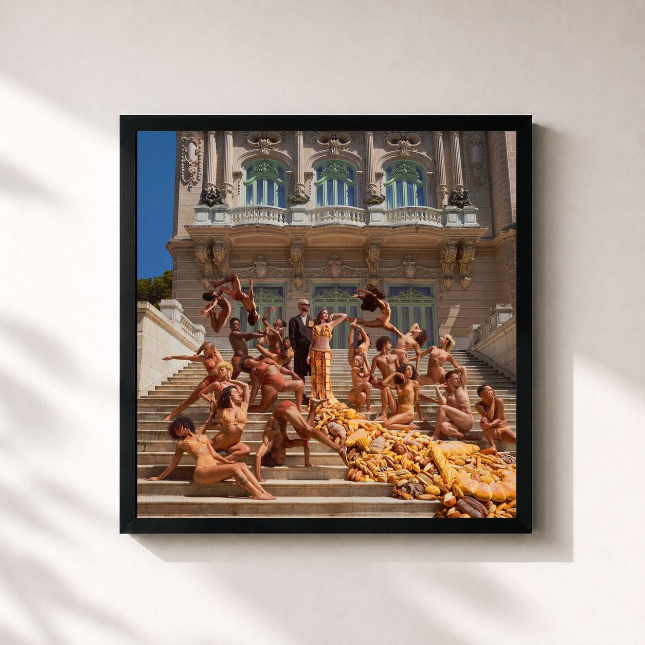#noir Tableau carré de l'album BREAD de Sofi Tukker, cadre noir 32x32 cm