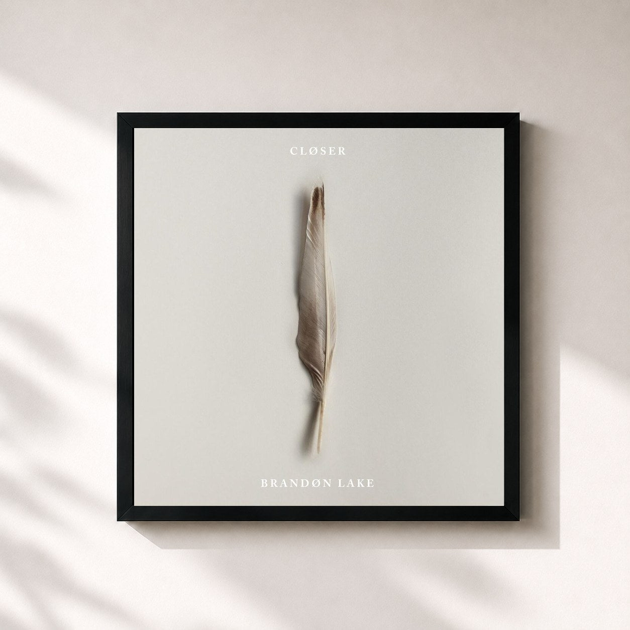 #noir Tableau carré de l'album Closer de Brandon Lake, cadre noir 32x32 cm