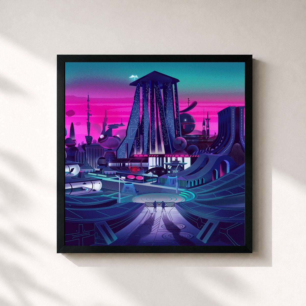 #noir Tableau carré de l'album Salvation de Gorgon City, cadre noir 32x32 cm