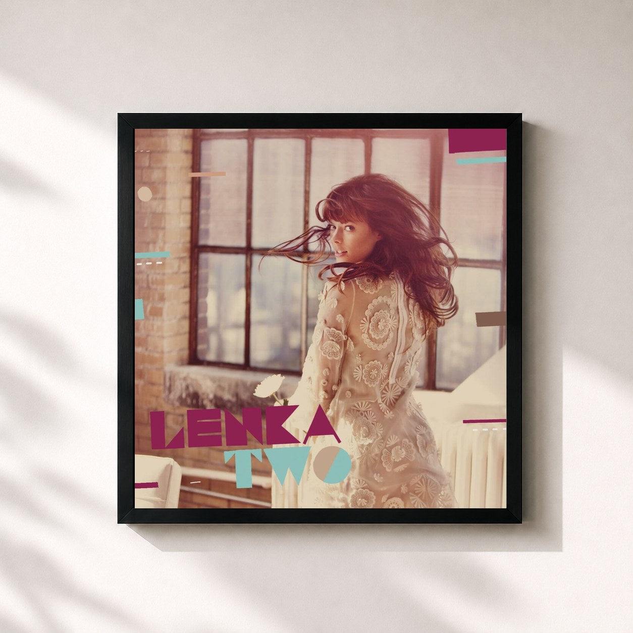 #noir Tableau carré de l'album Two (Expanded Edition) de Lenka, cadre noir 32x32 cm