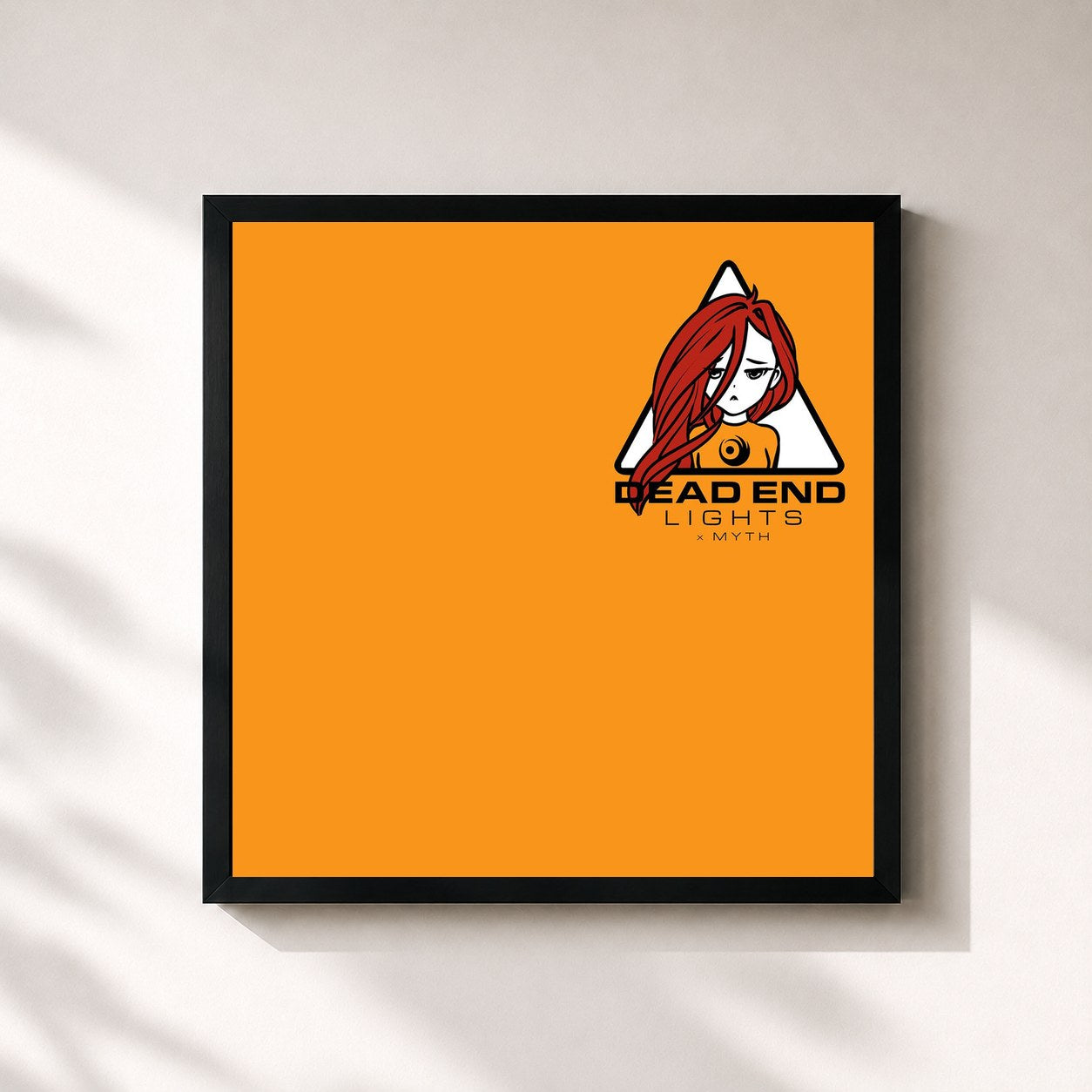 #noir Tableau carré de l'album Dead End de LIGHTS, cadre noir 32x32 cm