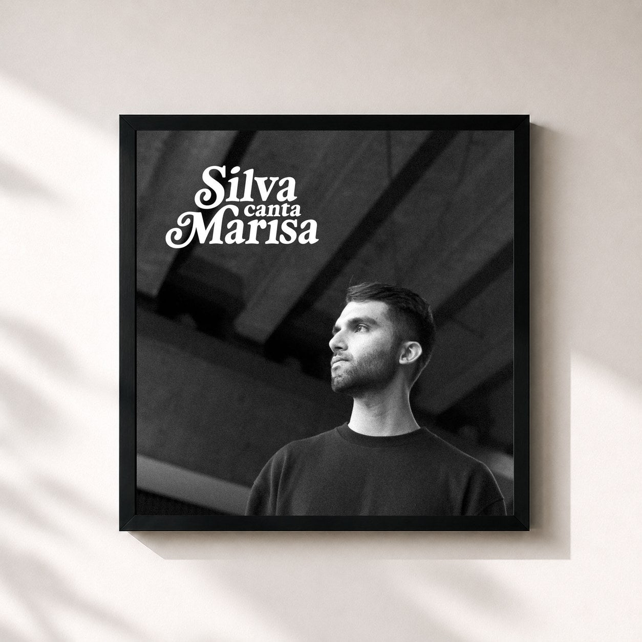 #noir Tableau carré de l'album Silva Canta Marisa de Silva, cadre noir 32x32 cm
