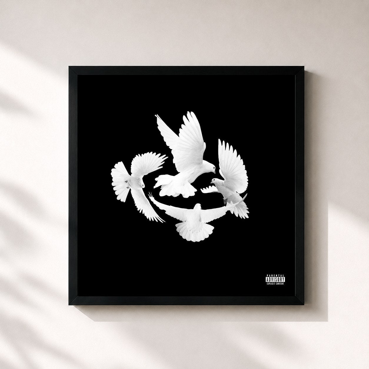 #noir Tableau carré de l'album Reset The Levels IV de SFB, cadre noir 32x32 cm