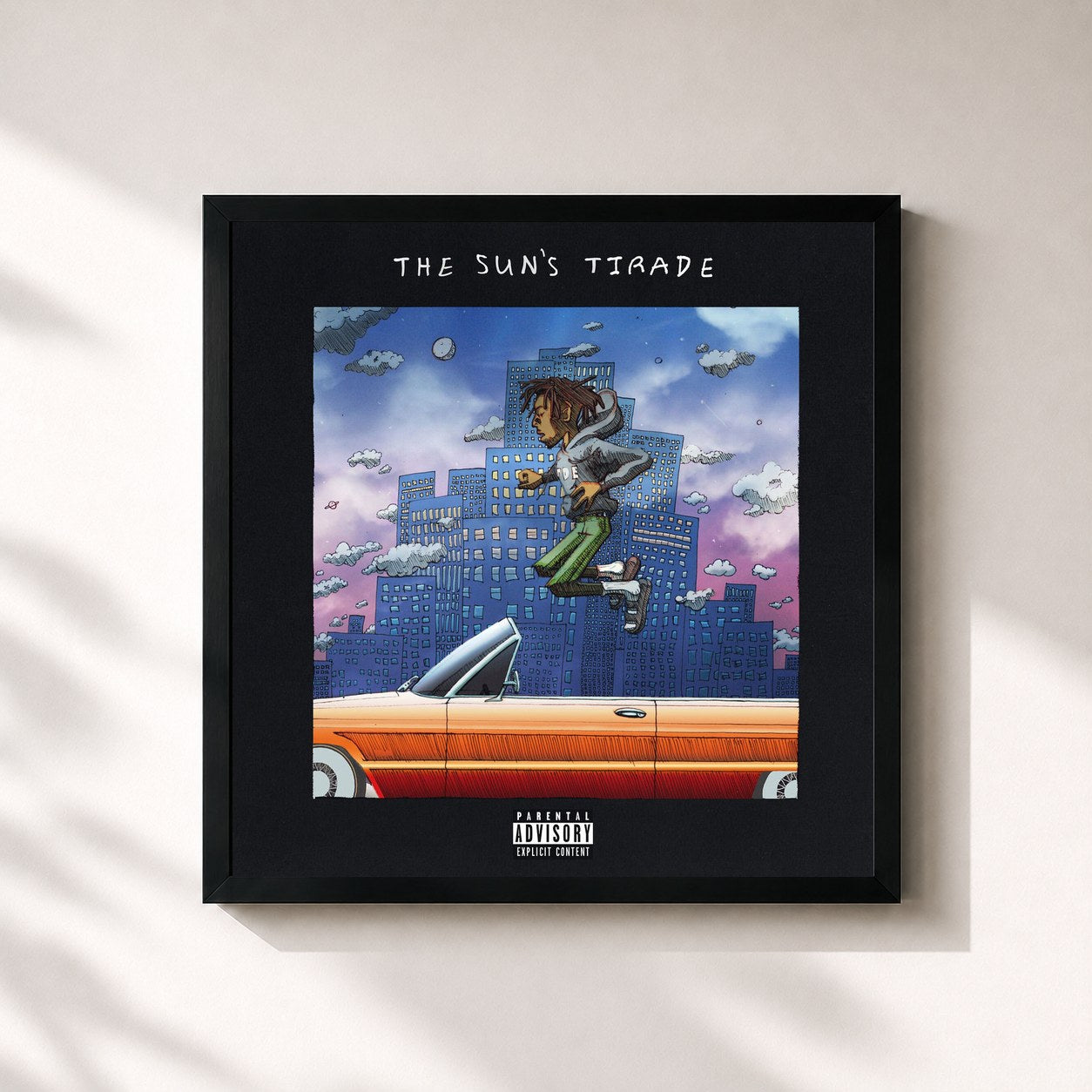 #noir Tableau carré de l'album The Sun's Tirade de Isaiah Rashad, cadre noir 32x32 cm