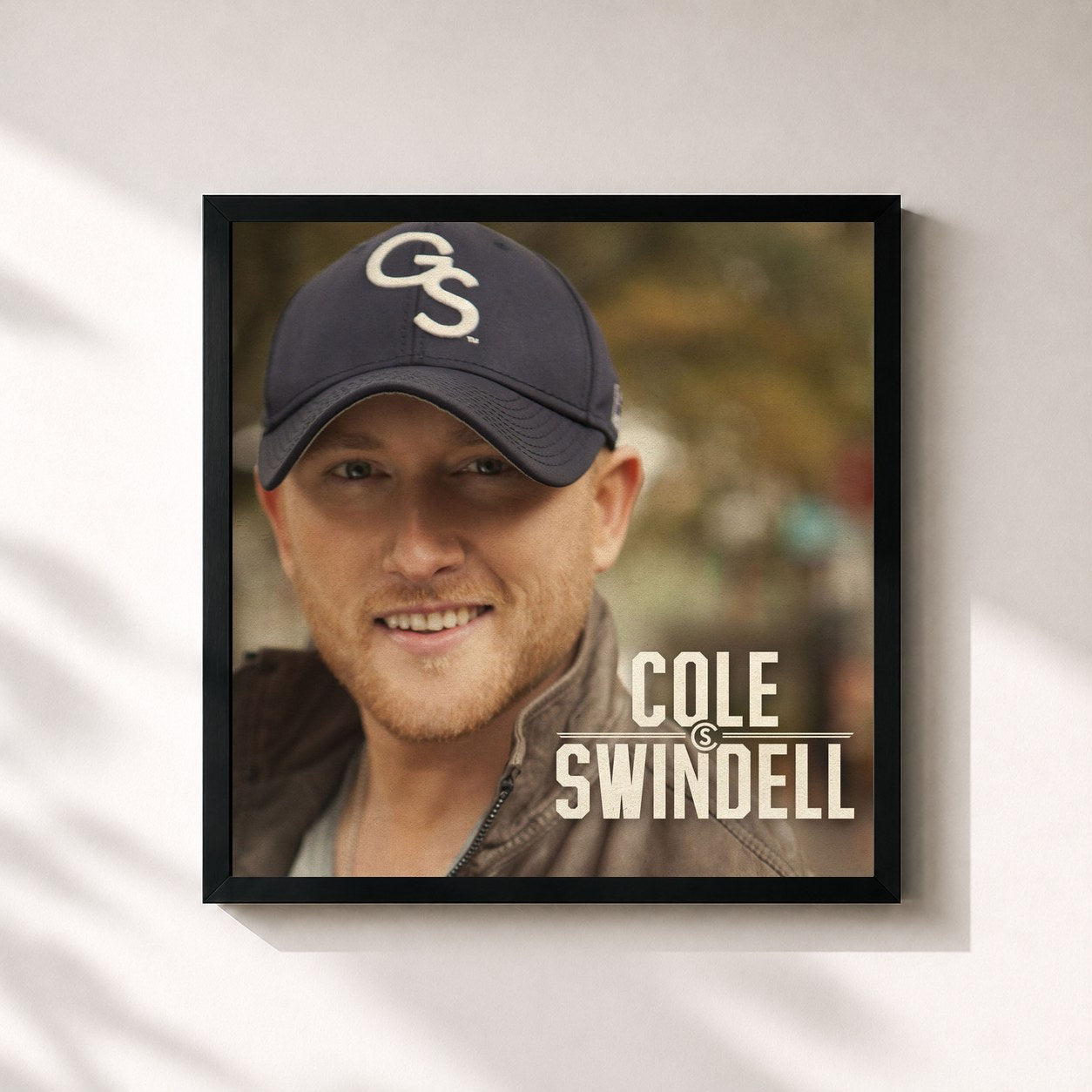 #noir Tableau carré de l'album Cole Swindell de Cole Swindell, cadre noir 32x32 cm