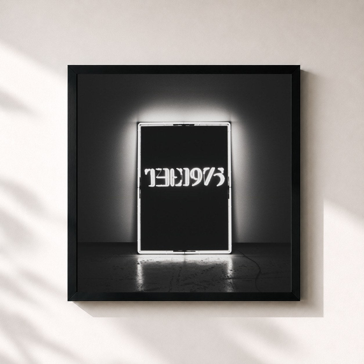 #noir Tableau carré de l'album The 1975 de The 1975, cadre noir 32x32 cm
