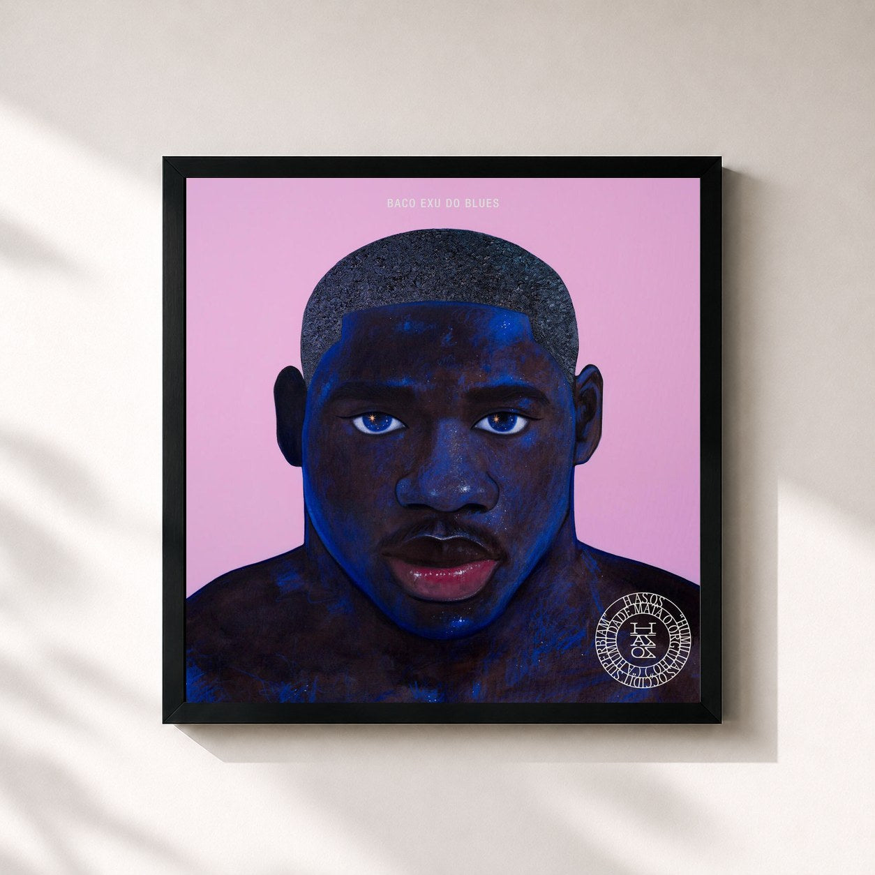 #noir Tableau carré de l'album HASOS de Baco Exu do Blues, cadre noir 32x32 cm