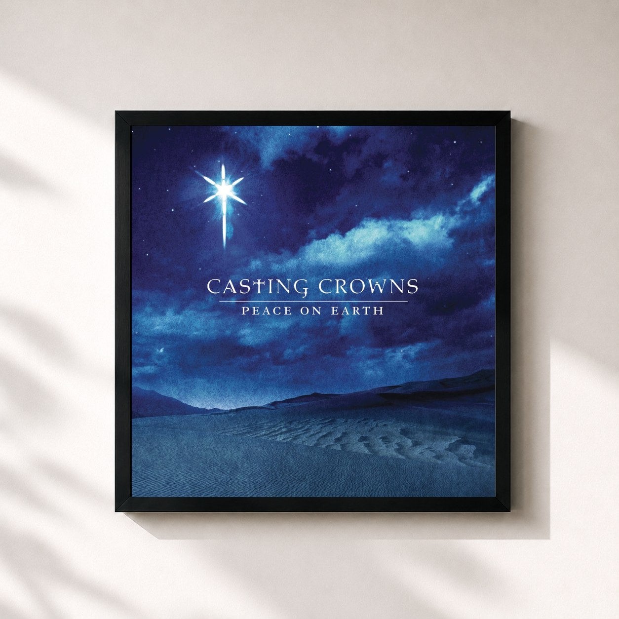 #noir Tableau carré de l'album Peace On Earth de Casting Crowns, cadre noir 32x32 cm