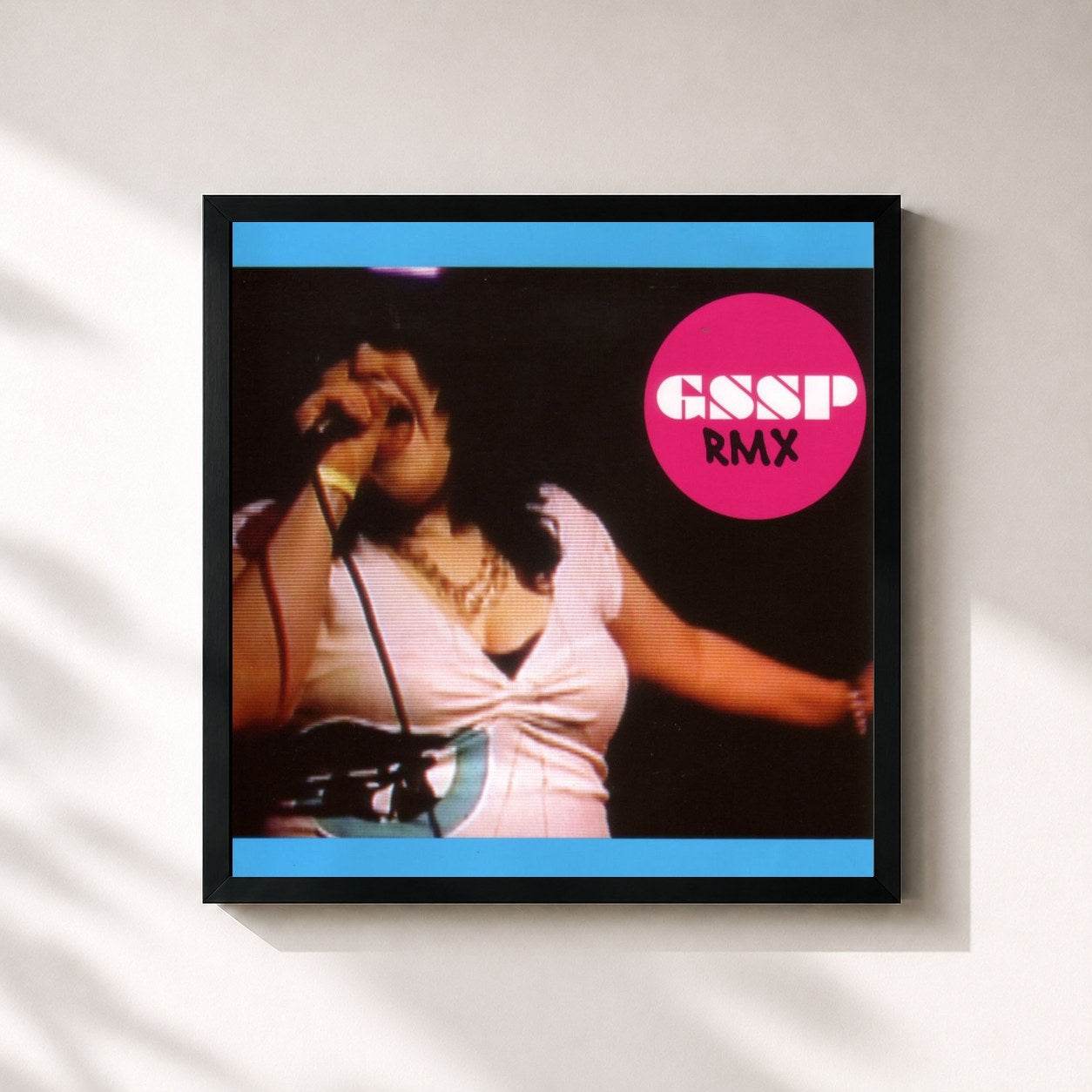 #noir Tableau carré de l'album GSSP RMX de Gossip, cadre noir 32x32 cm