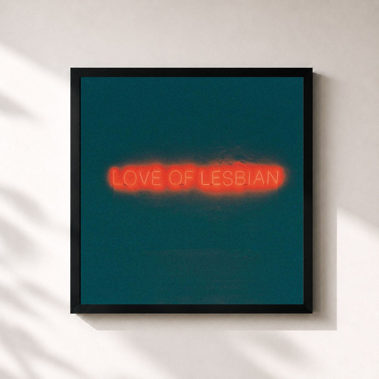 #noir Tableau carré de l'album La noche eterna. Los días no vividos de Love Of Lesbian, cadre noir 32x32 cm