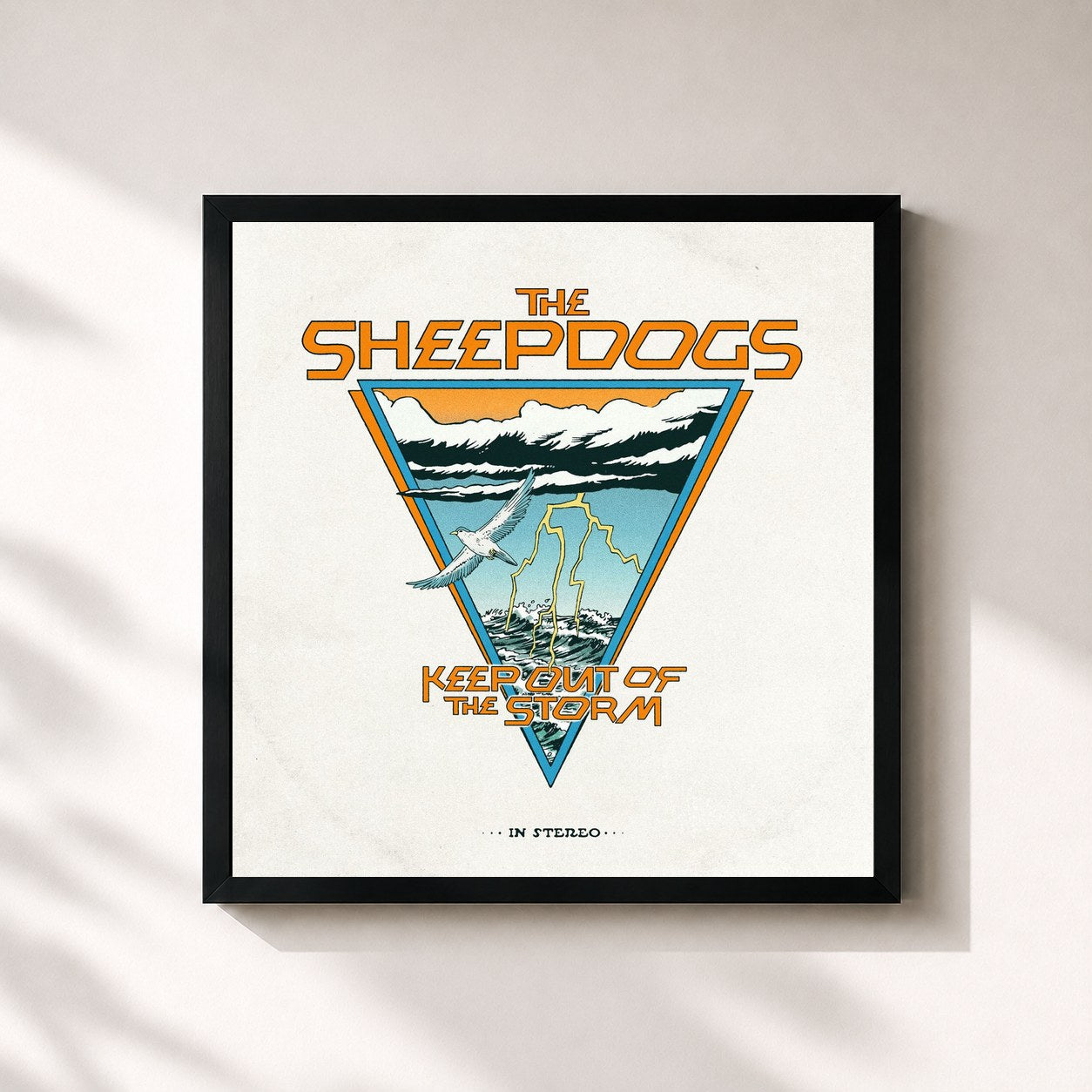 #noir Tableau carré de l'album Keep Out of the Storm de The Sheepdogs, cadre noir 32x32 cm