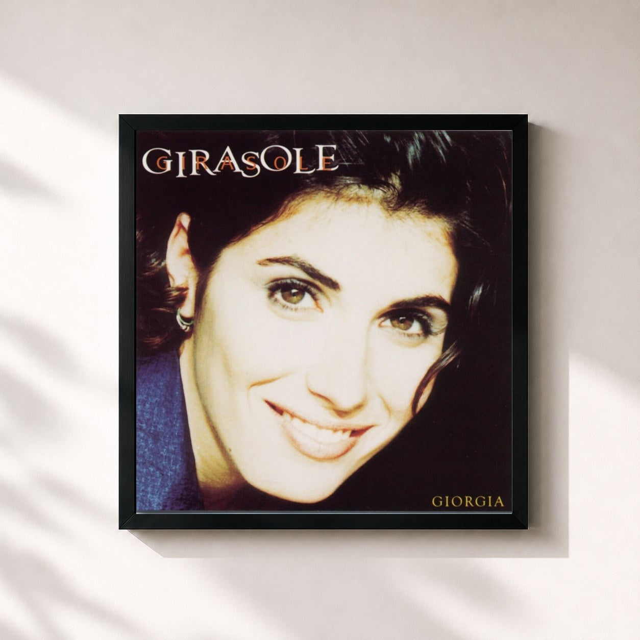 #noir Tableau carré de l'album Girasole de Giorgia, cadre noir 32x32 cm