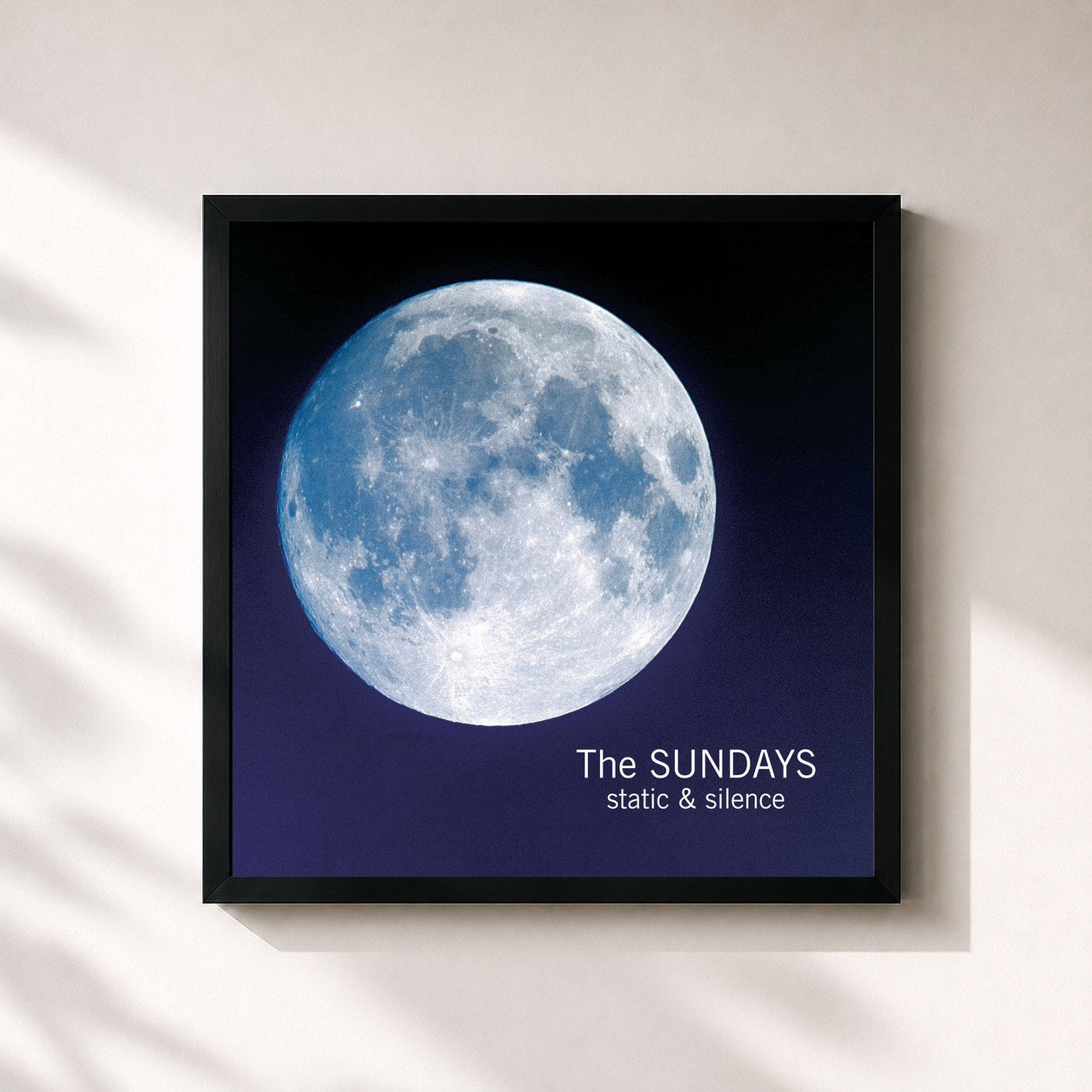 #noir Tableau carré de l'album Static And Silence de The Sundays, cadre noir 32x32 cm