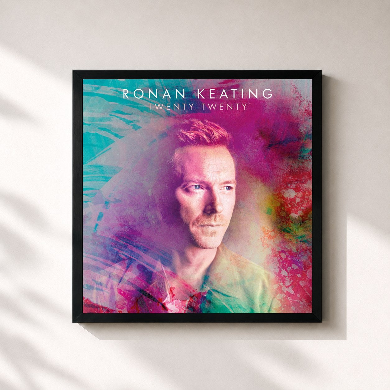 #noir Tableau carré de l'album Twenty Twenty de Ronan Keating, cadre noir 32x32 cm