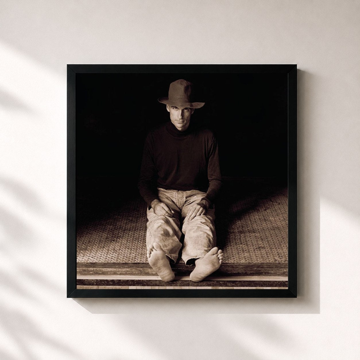 #noir Tableau carré de l'album Hourglass de James Taylor, cadre noir 32x32 cm