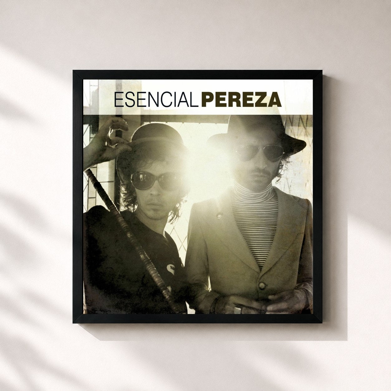 #noir Tableau carré de l'album Esencial Pereza de Pereza, cadre noir 32x32 cm