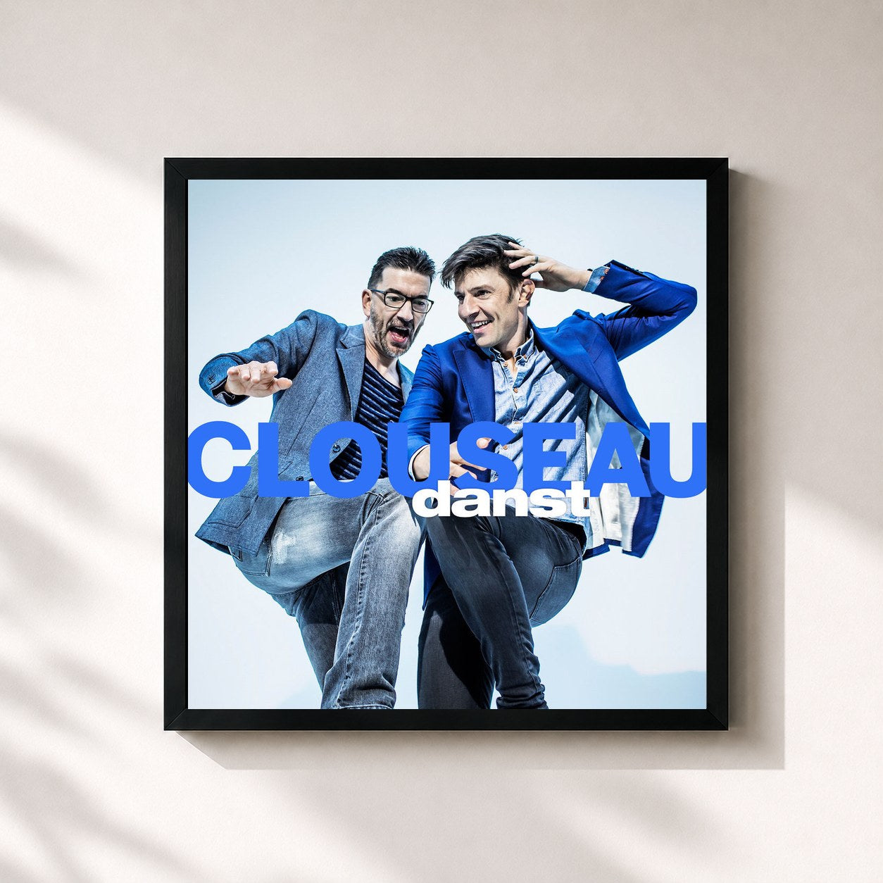 #noir Tableau carré de l'album Clouseau Danst de Clouseau, cadre noir 32x32 cm