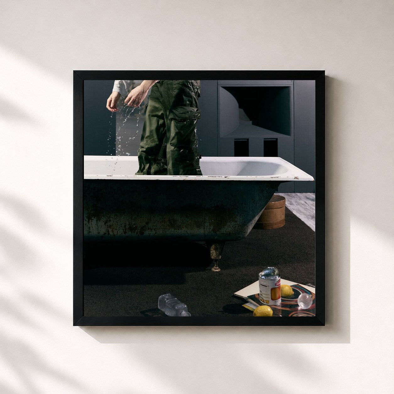 #noir Tableau carré de l'album J - The 1st Album de Jaehyun, cadre noir 32x32 cm