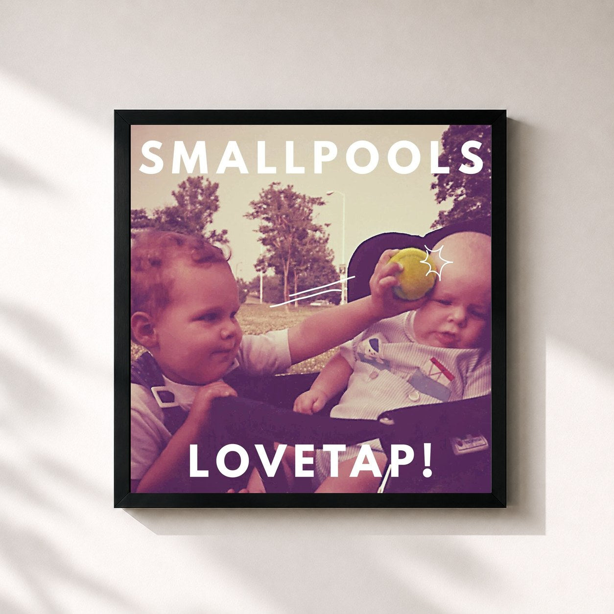 #noir Tableau carré de l'album LOVETAP! de Smallpools, cadre noir 32x32 cm